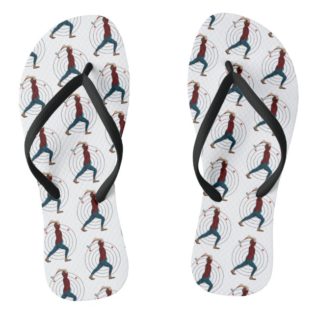 Axe Throwing Flip Flops (Footbed)