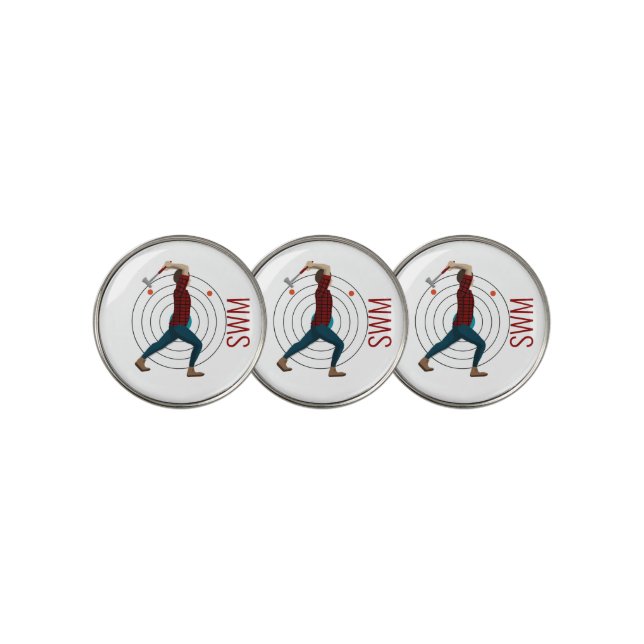 Axe Throwing Golf Ball Marker (3 Up)