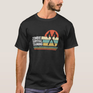 Axe Throwing Halloween Gift Scary Zombie Survival T-Shirt