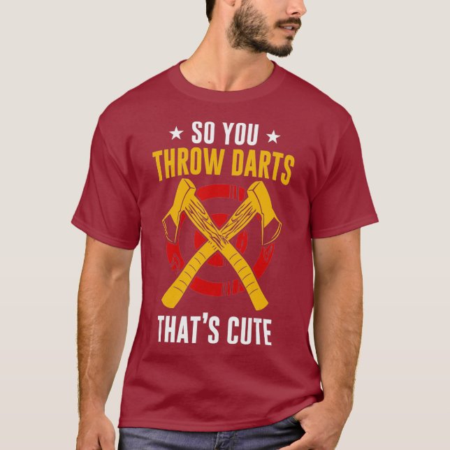 Axe Throwing Hatchet Lumberjack Hobby Darts T-Shirt (Front)