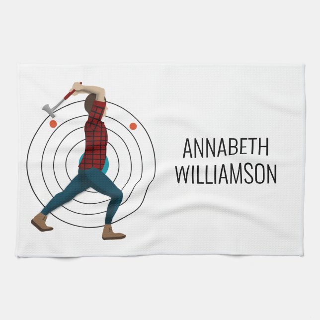 Axe Throwing Kitchen Towel (Horizontal)