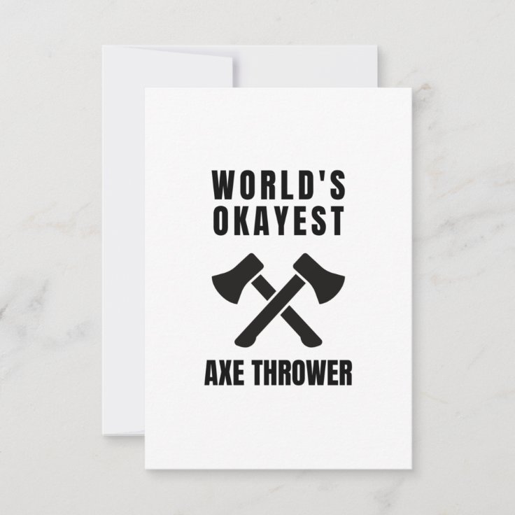 Axe throwing legend (2) thank you card Zazzle