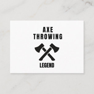 Axe throwing legend business card