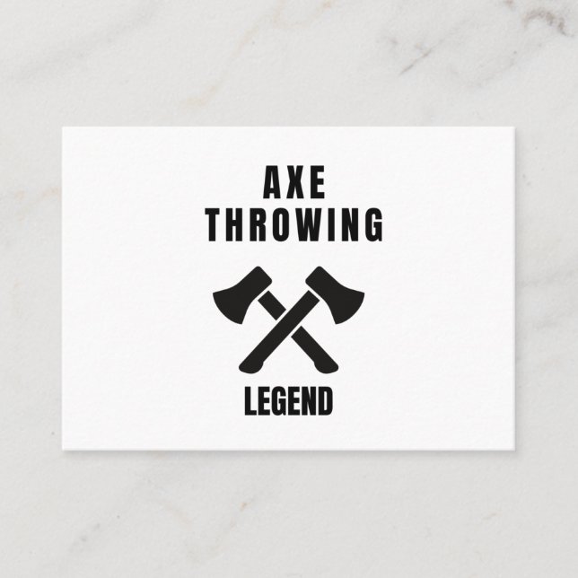 Axe throwing legend business card (Front)
