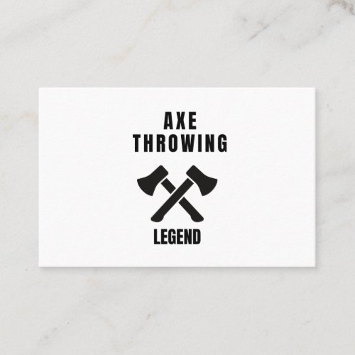 Axe throwing legend business card