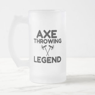 AXE THROWING LEGEND FROSTED GLASS BEER MUG