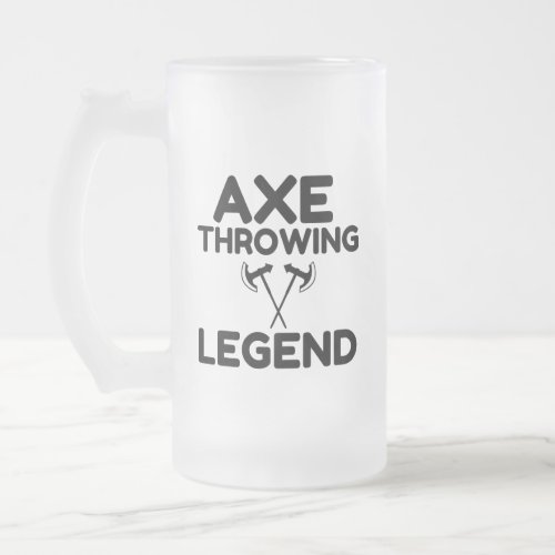 AXE THROWING LEGEND FROSTED GLASS BEER MUG