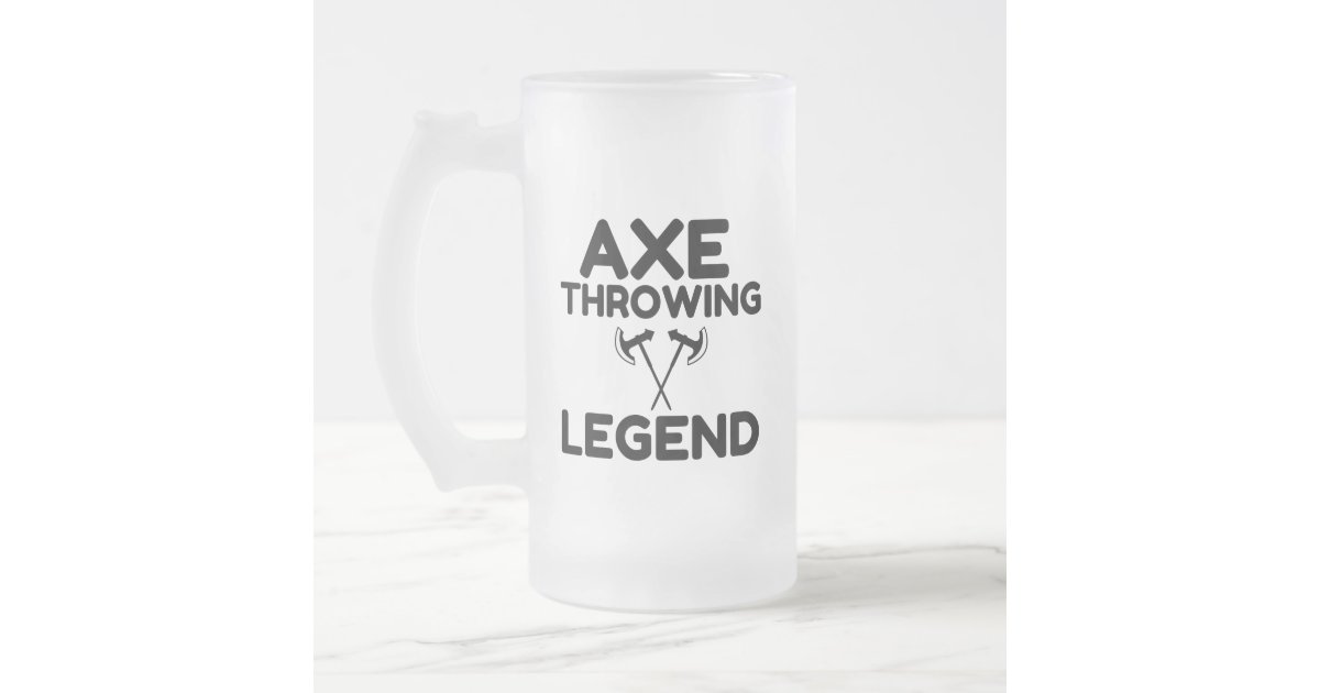 AXE THROWING LEGEND FROSTED GLASS BEER MUG Zazzle