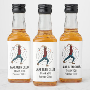 Axe Throwing Liquor Bottle Label