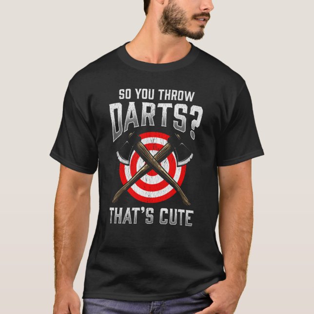 Axe Throwing Lumberjack Darts Forest Carpenter T-Shirt (Front)
