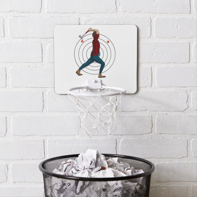 Axe Throwing Mini Basketball Hoop (In Situ)