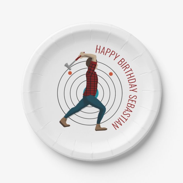Axe Throwing Paper Plates (Front)