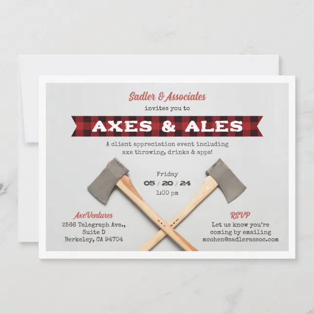 Axe Throwing Party Invitation Zazzle
