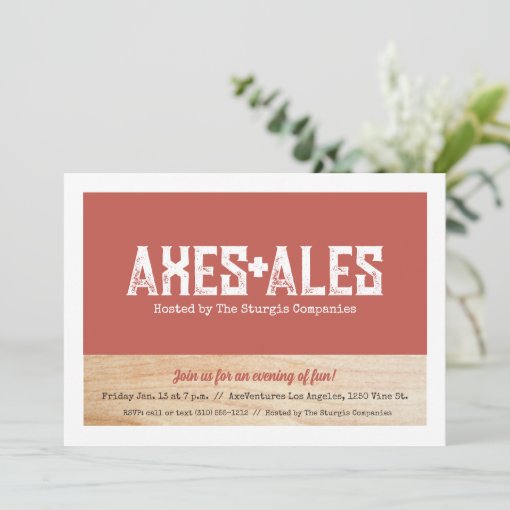 Axe Throwing Party Invitation Zazzle