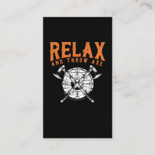 Axe Throwing Saying Woodworker Joke Axe Thrower Business Card