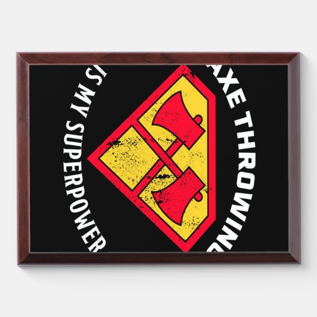 Axe throwing Superpower Award Plaque (Horizontal)
