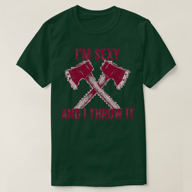 Axe throwing throwing Tomahawk double ax gift T-Shirt (Design Front)