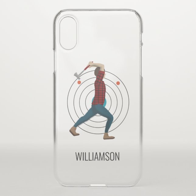 Axe Throwing Uncommon iPhone Case (Back)