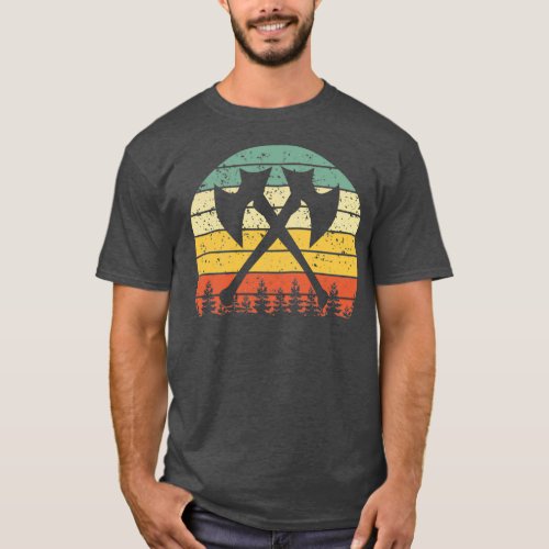 Axe Throwing Vintage Distressed Retro Hatchet Gift T_Shirt