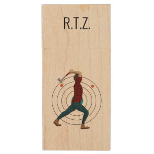 Axe Throwing Wood Flash Drive