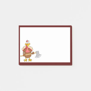 Axe-Wielding Turkey Speech Post-it Notes