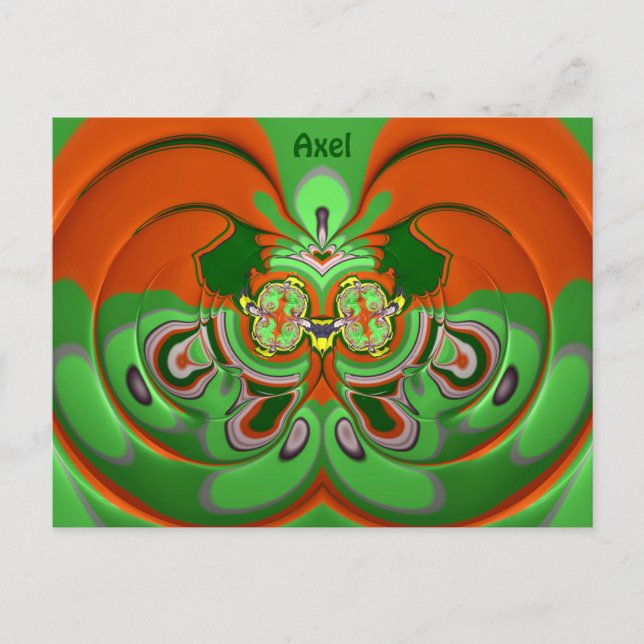 AXEL~ 3D Design Pattern ~ Christmas Colours~ Postcard (Front)