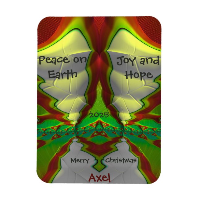 AXEL~ CHRISTMAS card Bright! ~  Magnet (Vertical)