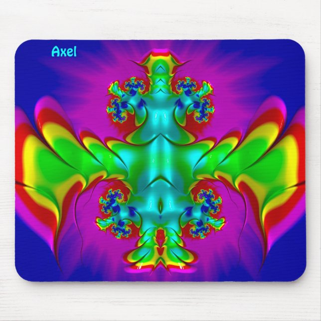 AXEL ~ Zany Hot Red, Green, Blue and Yellow ~  Mouse Pad (Front)
