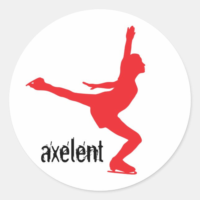 Axelent Ice Skater Classic Round Sticker (Front)