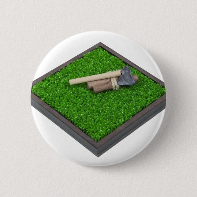 AxeLogsOnLawn112611 Pinback Button (Front)