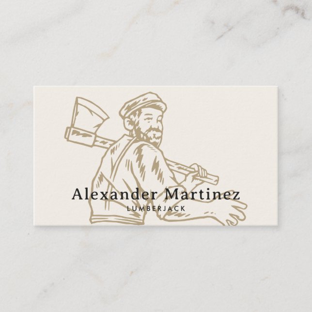 Axes Lumberjack Handyman Carpenter Woodworker  Business Card (Front)