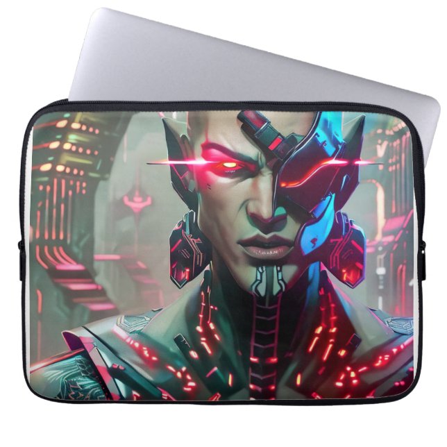 Axis: The Cyberpunk Cybernetic Man   Laptop Sleeve (Front)