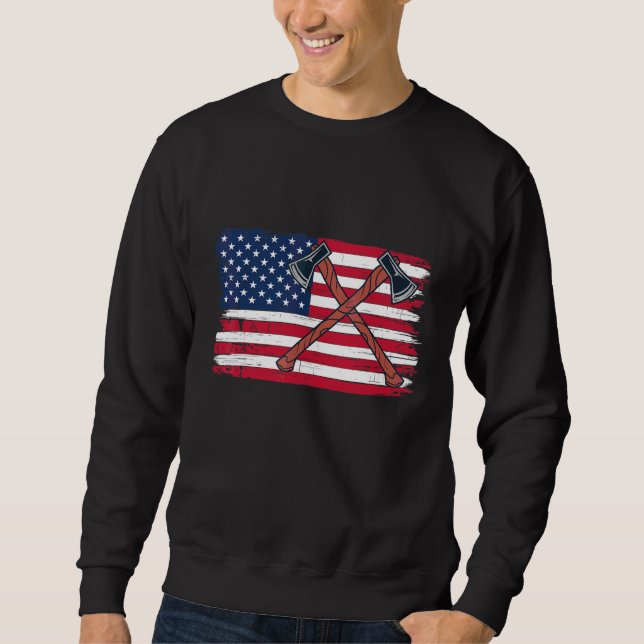 Axle Maker Patriotic Us Flag Sweatshirt (Front)