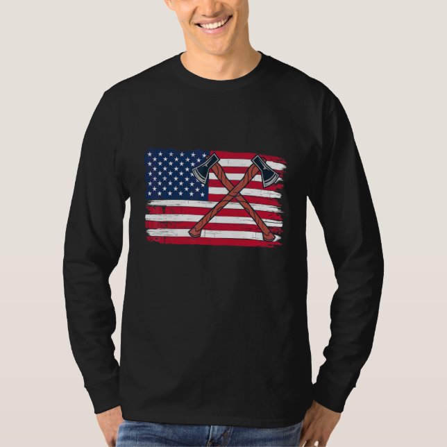 Axle Maker Patriotic Us Flag T-Shirt (Front)