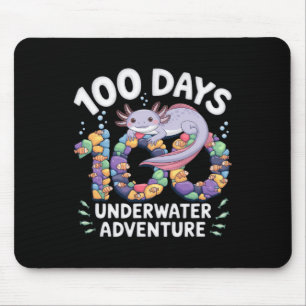 Axolotl 100 Days Of School Underwater Adventure Sm Mouse Pad