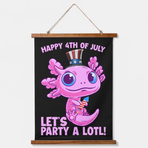 Axolotl 4th of July Patriotic Independence Day  Hanging Tapestry