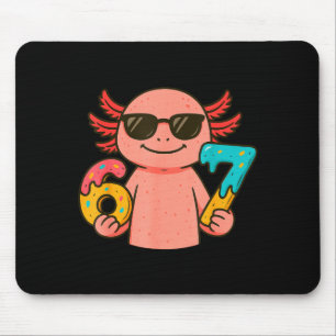 Axolotl 67 Meme Six Seven Funny Ice Cream Drip Mouse Pad