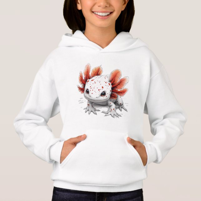 "Axolotl Adventure" Cozy Kid's Hoodie 🌟🐾 (Front)