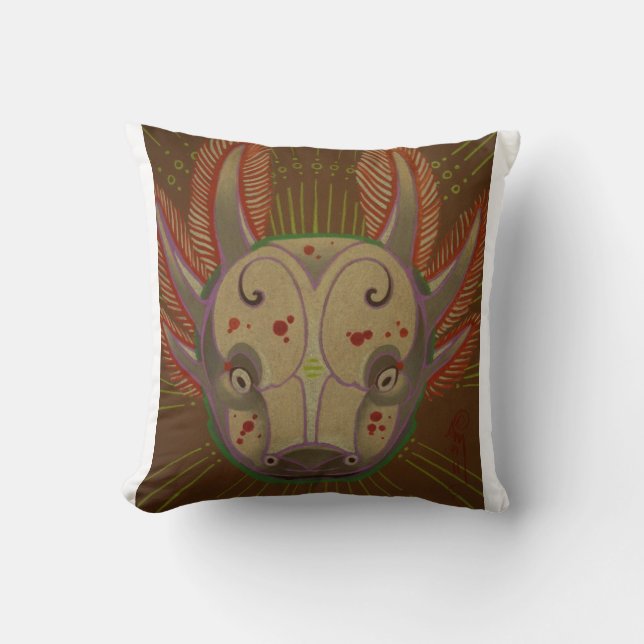 axolotl amphibian throw pillow (Front)