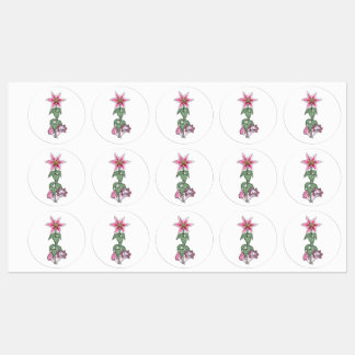 Axolotl and Stargazer lily Labels
