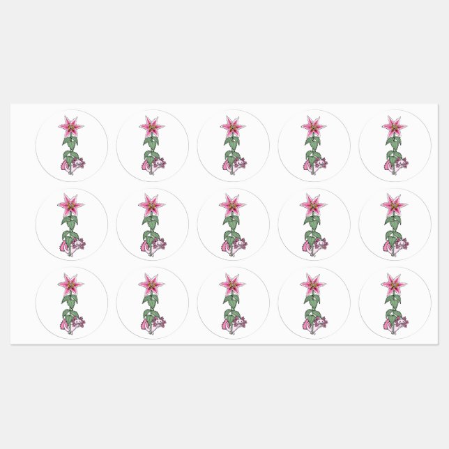 Axolotl and Stargazer lily Labels (Sheet)