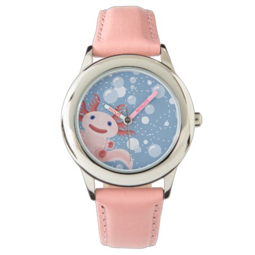 Axolotl and the Bubbles Bold Vector Design Watch