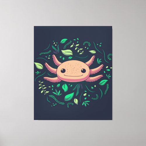 Axolotl Animal  Cute Pet  Funny Animal Lovers Canvas Print