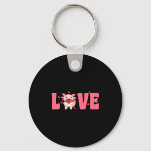 Axolotl Animals With Hearts Love Premium Tri-blend Keychain
