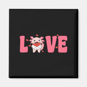 Axolotl Animals With Hearts Love Premium Tri-blend Magnet