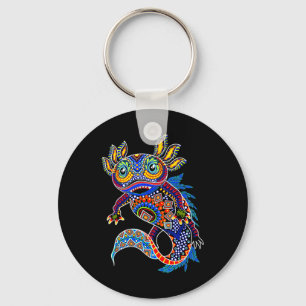 Axolotl Art Aztec Mexican Salamander Mexico Cinco Keychain