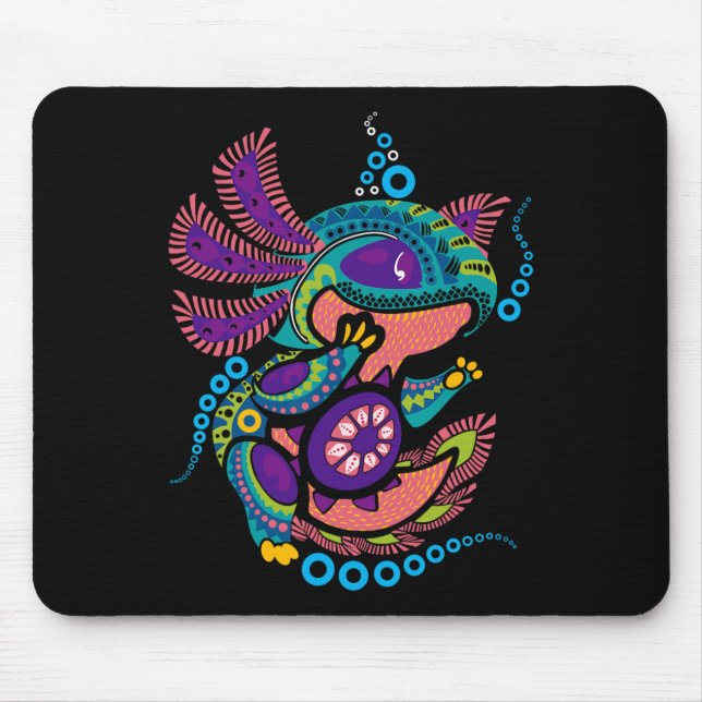 Axolotl Art Aztec Mexican Salamander Mexico Cinco  Mouse Pad (Front)