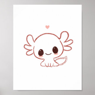 Axolotl art cute art poster