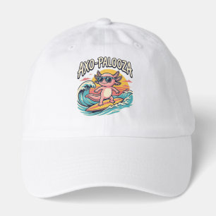 Axolotl Axo-Palooza parody 90s style surfing beach Hat
