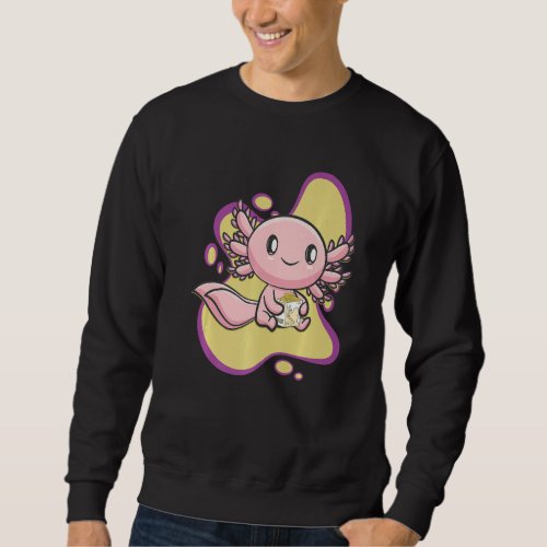 Axolotl Banana Milk Ambystoma Mexicanum Walking Fi Sweatshirt